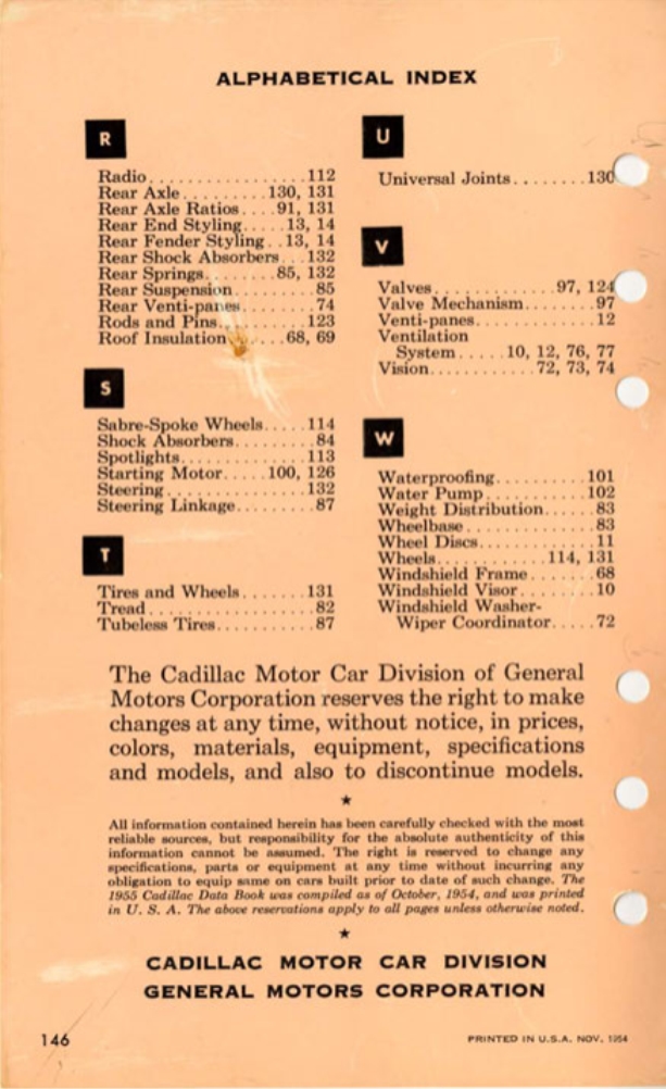 1955 Cadillac Salesmans Data Book Page 28